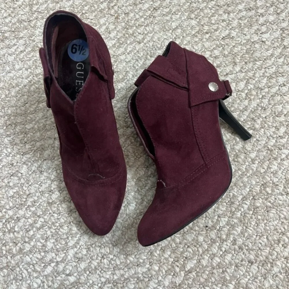Guess Purple Booties ankle boots heeled size 6.5 - Picture 1 of 8